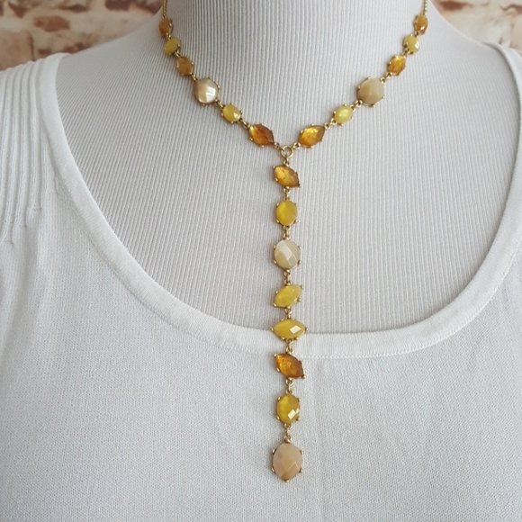 Lucky Brand Jewelry - New Lucky Brand Gold Citrine Y Necklace